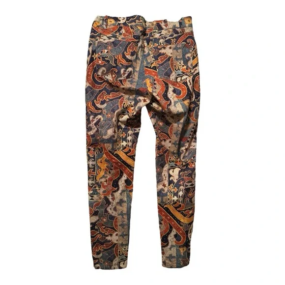 Peruvian Connection Paisley Red and Blue Pants Size 4 - Picture 2 of 8